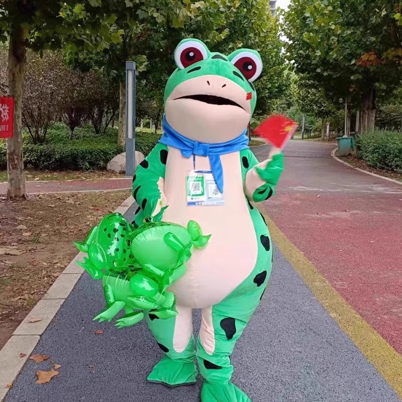 Naduvani kostim maskote žabe za odrasle i djecu, crtani stil, unisex