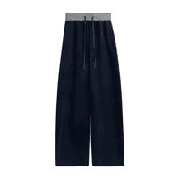 Ženske sportske hlače s fleece podstavom, pamuk-poliester smjesa (50–70% pamuka, 30–50% poliestera), visok pojas, straight/opušten kroj, zimska sezona 2025