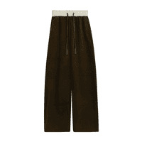 Ženske sportske hlače s fleece podstavom, pamuk-poliester smjesa (50–70% pamuka, 30–50% poliestera), visok pojas, straight/opušten kroj, zimska sezona 2025