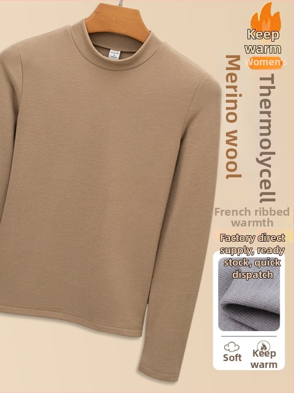 Θερμική μακρυμάνικη μπλούζα τύπου T-shirt με ημιψηλό λαιμό (μίγμα ακρυλικού 30-50%, επεξεργασία χωρίς σιδέρωμα, ημιψηλός λαιμός, θερμική μόνωση)