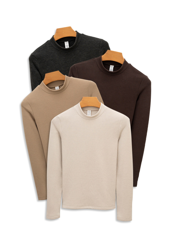 Θερμική μακρυμάνικη μπλούζα τύπου T-shirt με ημιψηλό λαιμό (μίγμα ακρυλικού 30-50%, επεξεργασία χωρίς σιδέρωμα, ημιψηλός λαιμός, θερμική μόνωση)