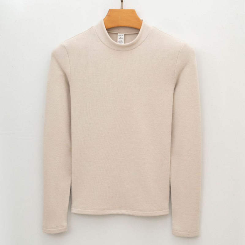 Θερμική μακρυμάνικη μπλούζα τύπου T-shirt με ημιψηλό λαιμό (μίγμα ακρυλικού 30-50%, επεξεργασία χωρίς σιδέρωμα, ημιψηλός λαιμός, θερμική μόνωση)