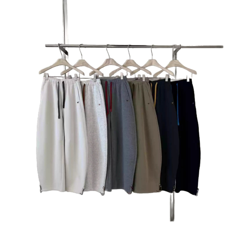 Ženske široke trenirke s vezicama i šivanom ukrasom, s flekso podstavom za zimu, debeli materijal, casual japansko-korejski stil
