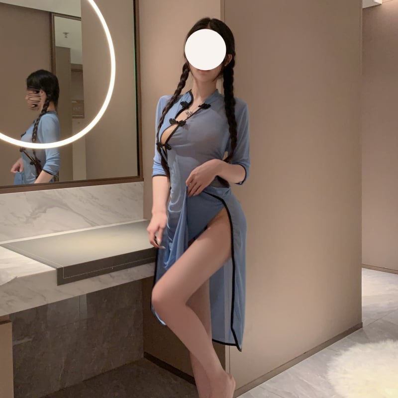 Seksi proziran mrežasti komplet donjeg rublja, inspiriran antiknim Hanfuom i Cheongsamom, dugi noćni komplet za žene