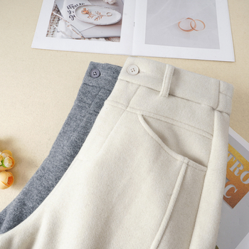 Женски широки панталони с висока талия, полиестер-вълнена смес (50-70% полиестер), микроеластичност, без гладене, зима 2025