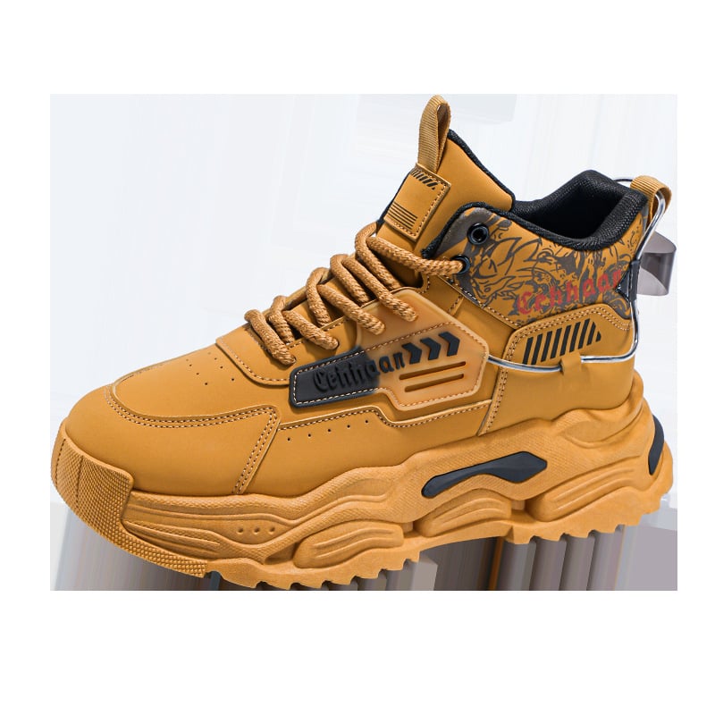 Vyriški darbo batai — atsparūs vandeniui, neslidūs, atsparūs dilimui, aukšti, gumos padas; viduje tinklas