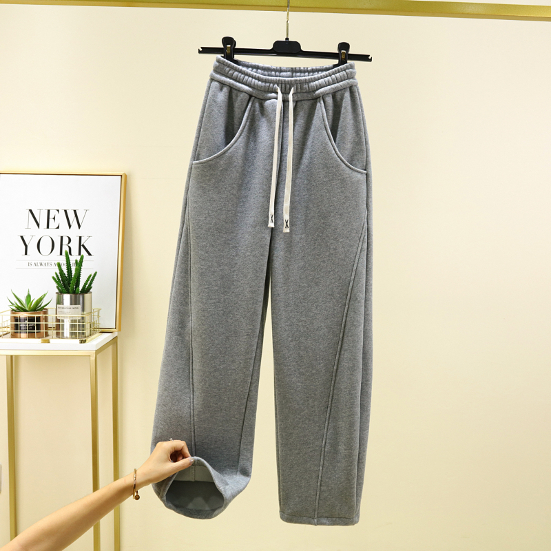 Ženske Banana hlače od New Oxygen Cotton – jesen/zima, s flis podstavkom, široke ravne kroje, udobne tople hlače