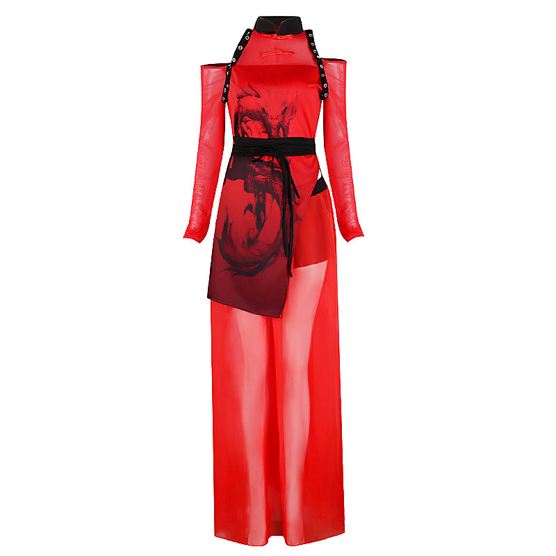 Ženski scenski kostim za jazz ples u stilu trupe s kineskim prizvukom | Materijal: Spandex; Glavni sastav materijala: 30–50%; Marka: Wuyiba; Sezona: Ljeto 2024