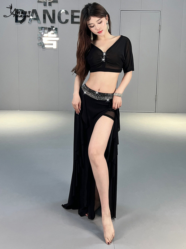 Costum Belly dance pentru femei – plasă din nailon, uniformă pentru grup de lecții