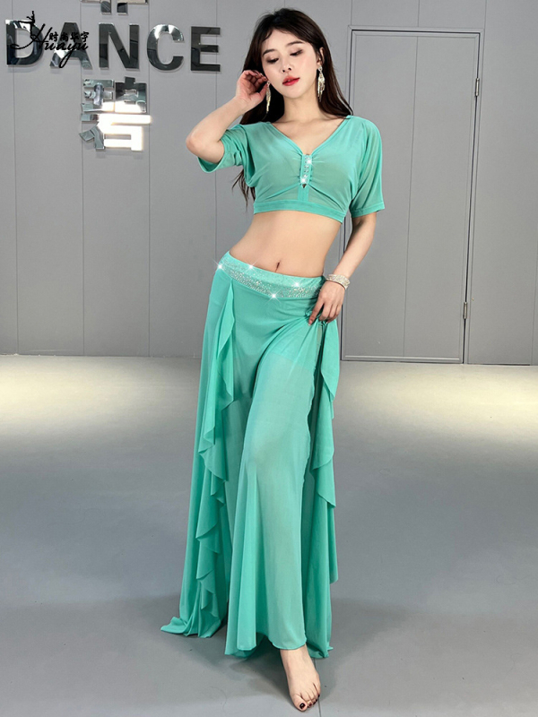 Costum Belly dance pentru femei – plasă din nailon, uniformă pentru grup de lecții