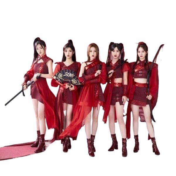 Ženski jazz kostim za scensko izvođenje u street dance stilu, nacionalni trend, K-pop stil