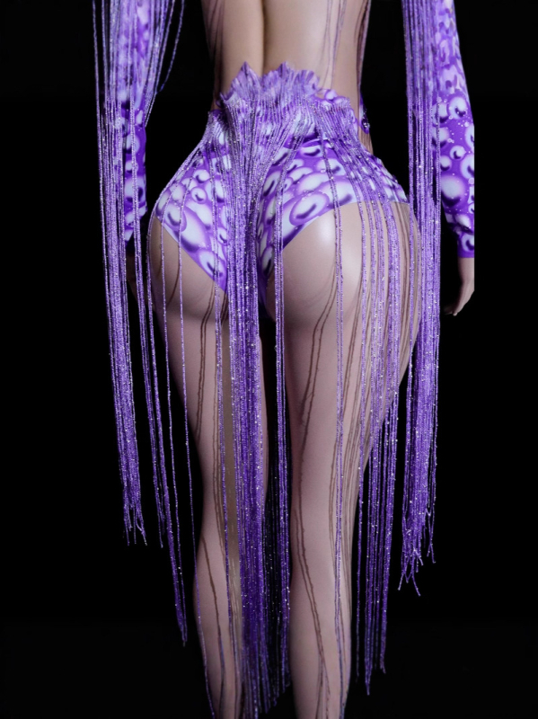 Tianyi body s rhinestones i resicama — uski struk, tijelo prilagođeno ženskim pozorišnim nastupima, elastan 70-80%
