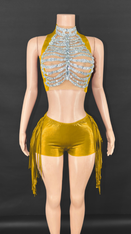 Crop topas ir šortų komplektas - Vakarietiškas gatvės stilius, 2025 m. vasara, Audinys: Kitas, Sudėtis 80-90%