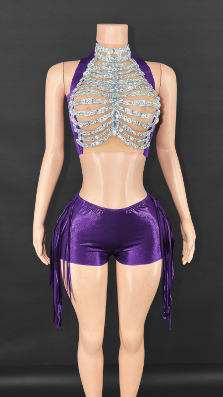 Crop topas ir šortų komplektas - Vakarietiškas gatvės stilius, 2025 m. vasara, Audinys: Kitas, Sudėtis 80-90%