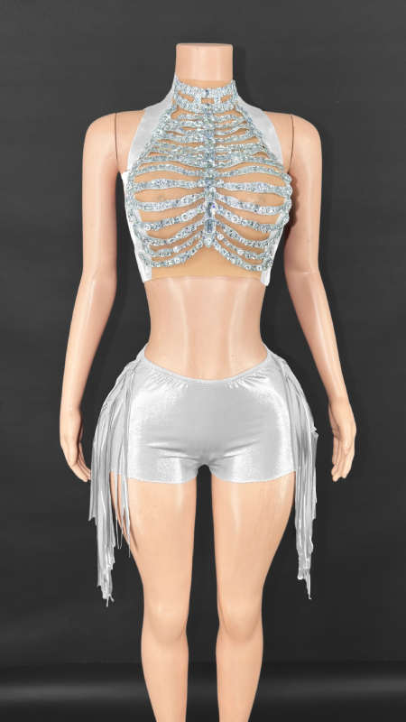 Crop topas ir šortų komplektas - Vakarietiškas gatvės stilius, 2025 m. vasara, Audinys: Kitas, Sudėtis 80-90%