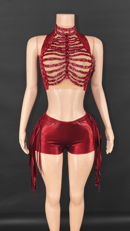 Crop topas ir šortų komplektas - Vakarietiškas gatvės stilius, 2025 m. vasara, Audinys: Kitas, Sudėtis 80-90%