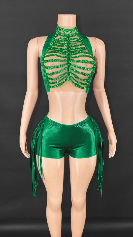 Crop topas ir šortų komplektas - Vakarietiškas gatvės stilius, 2025 m. vasara, Audinys: Kitas, Sudėtis 80-90%