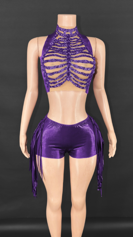 Crop topas ir šortų komplektas - Vakarietiškas gatvės stilius, 2025 m. vasara, Audinys: Kitas, Sudėtis 80-90%