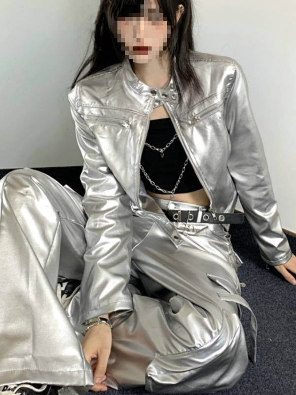 Set de haine pentru reprezentații K-Pop: costum futurist pentru scenă și bar; chenille și spandex ca material principal; toamnă 2024; unisex; conținut principal <30%