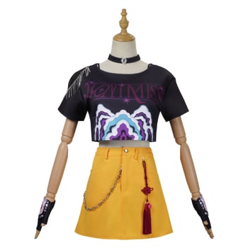 K-Pop sztár Hunter Witch Group cosplay ruhaszett – Rumi Mirazoi karakter, Poliészter + Spandex, színpadi előadásra, Nyár 2025, Női