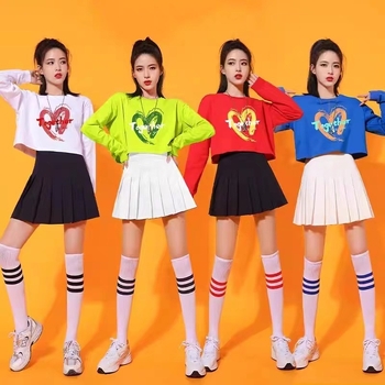 Set kostima za cheerleading - unisex, pamučna tkanina (95%+), korejskog stila, kostimi za grupne jazz plesne nastupe, ljetna kolekcija 2022