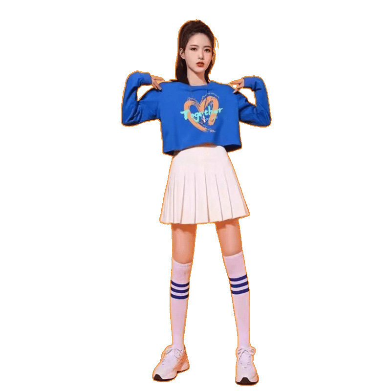 Set kostima za cheerleading - unisex, pamučna tkanina (95%+), korejskog stila, kostimi za grupne jazz plesne nastupe, ljetna kolekcija 2022