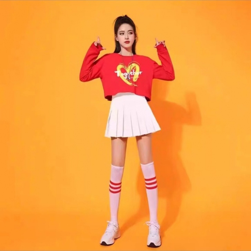 Set kostima za cheerleading - unisex, pamučna tkanina (95%+), korejskog stila, kostimi za grupne jazz plesne nastupe, ljetna kolekcija 2022