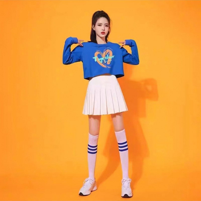Set kostima za cheerleading - unisex, pamučna tkanina (95%+), korejskog stila, kostimi za grupne jazz plesne nastupe, ljetna kolekcija 2022