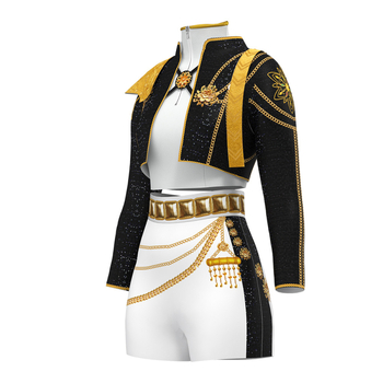 Cosplay kostim – koreanski stil, inspiriran K-Pop ženskim sastavom, lik Rumi Zoe, mješavina poliester/spandeks (80-90% poliester), pogodan za igre/ anime pozornice, ljeto 2025