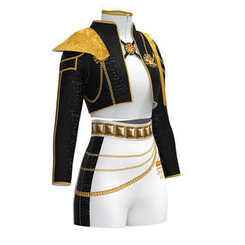 Cosplay kostim – koreanski stil, inspiriran K-Pop ženskim sastavom, lik Rumi Zoe, mješavina poliester/spandeks (80-90% poliester), pogodan za igre/ anime pozornice, ljeto 2025