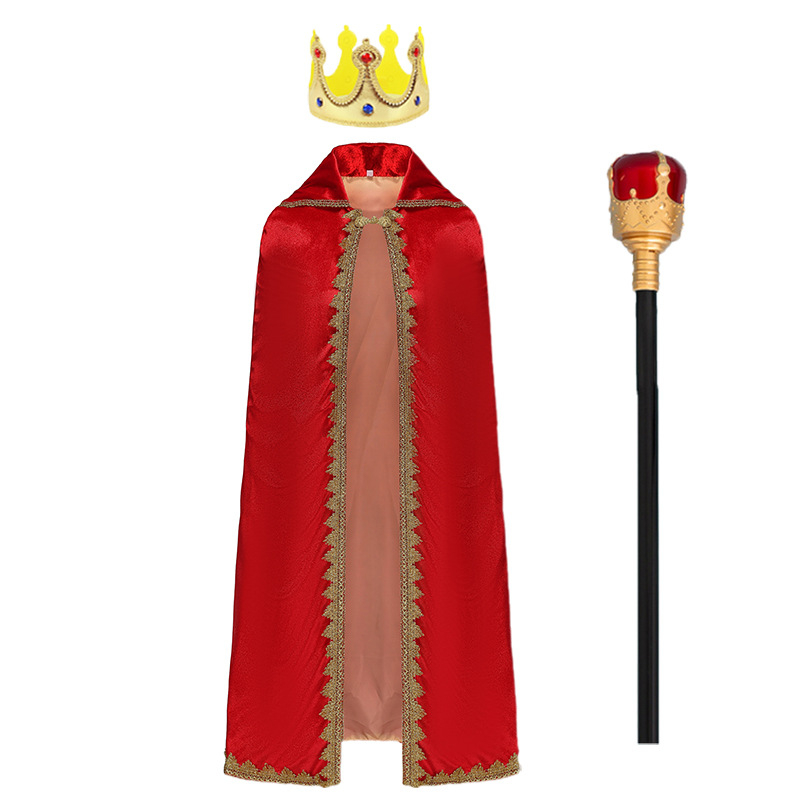 Dječji crveni dvostruki princ kaput cosplay kostim za Halloween i scensku izvedbu