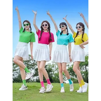 Set dresova za grupni cheerleading i plesne nastupe za odrasle i učenike, boje bombon, za nastupe