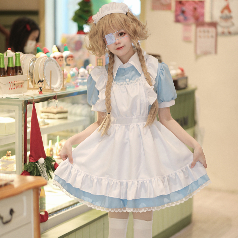 Haljina za maid cosplay za igre i anime uloge, za žene, smjesa sintetičkih vlakana, 100% poliester.