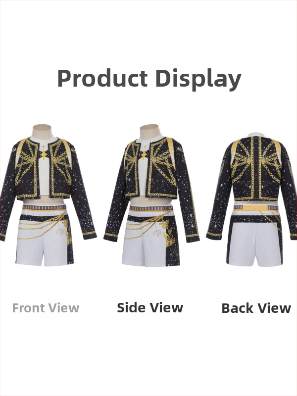 Cosplay kostīms demonu mednieku grupai, K-Pop iedvesots skatuves tēls, Chenille audums, Poliester 70–80%, Spandex zem 30%