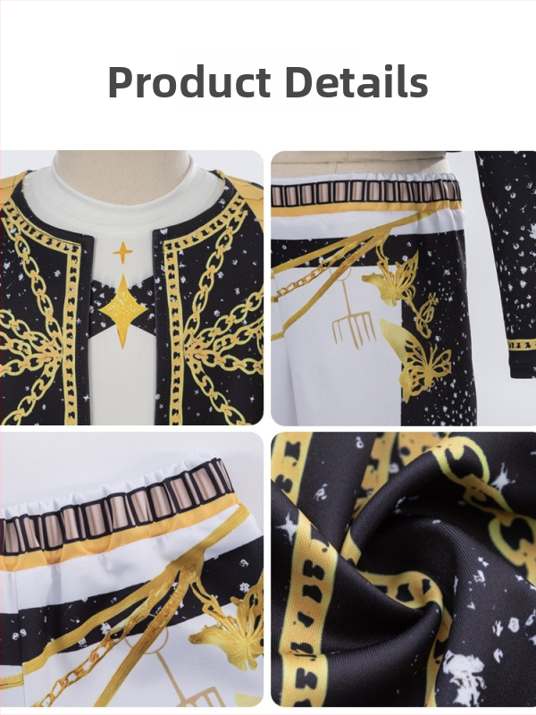 Cosplay kostīms demonu mednieku grupai, K-Pop iedvesots skatuves tēls, Chenille audums, Poliester 70–80%, Spandex zem 30%