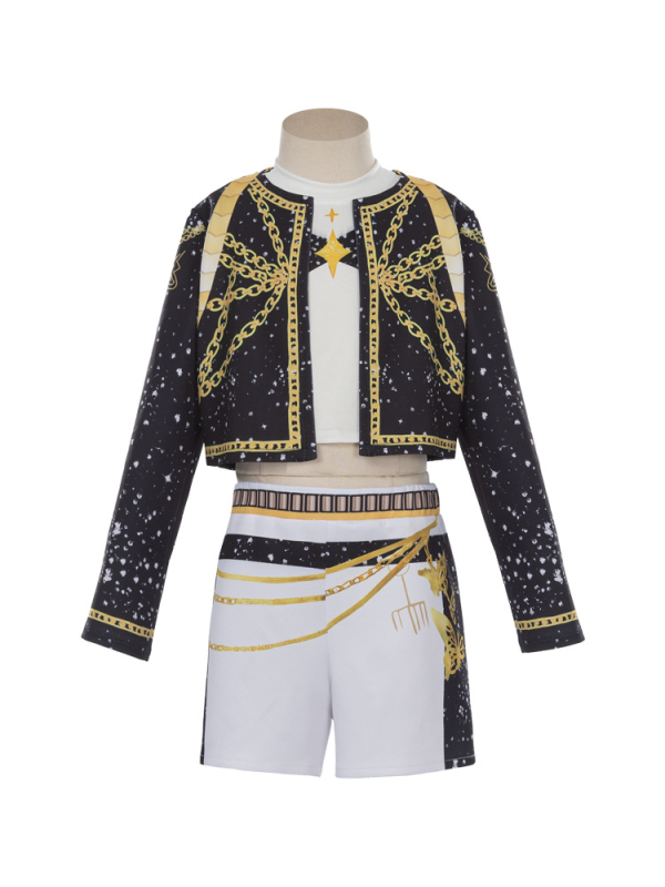 Cosplay kostīms demonu mednieku grupai, K-Pop iedvesots skatuves tēls, Chenille audums, Poliester 70–80%, Spandex zem 30%