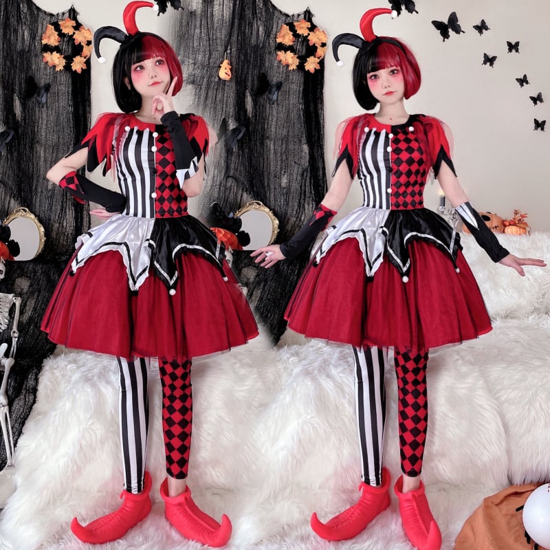 Halloween kostim: cirkusni duh klaun cosplay haljina za odrasle, scenski kostim