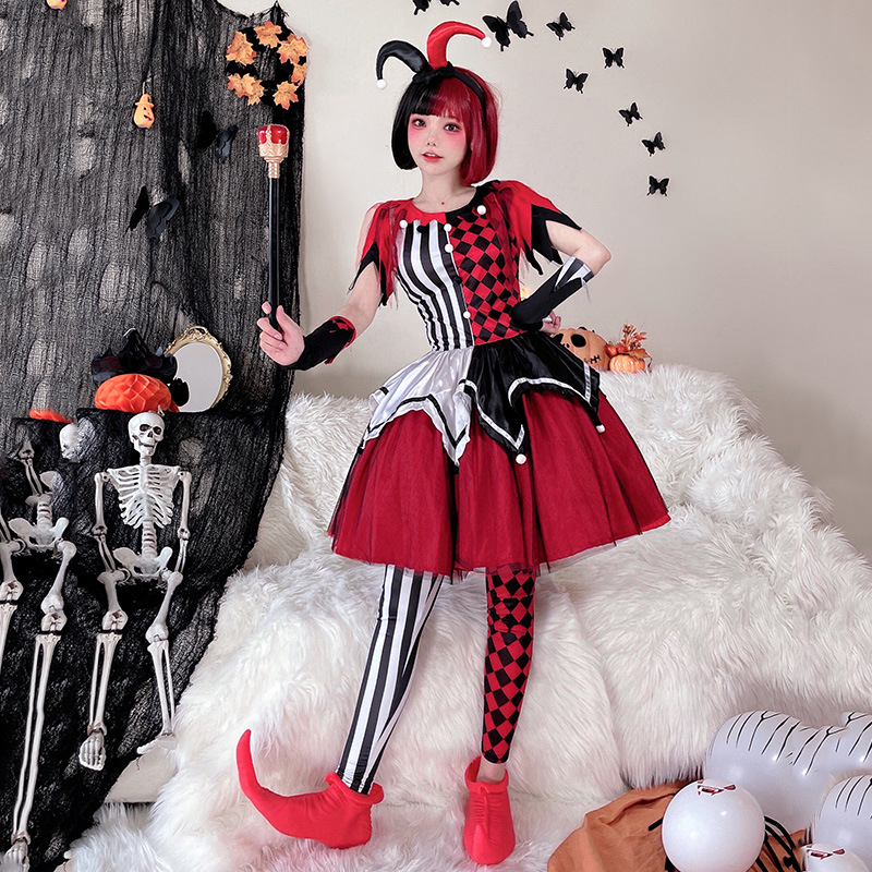 Halloween kostim: cirkusni duh klaun cosplay haljina za odrasle, scenski kostim