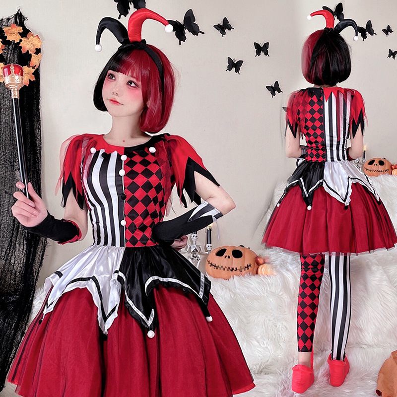Halloween kostim: cirkusni duh klaun cosplay haljina za odrasle, scenski kostim