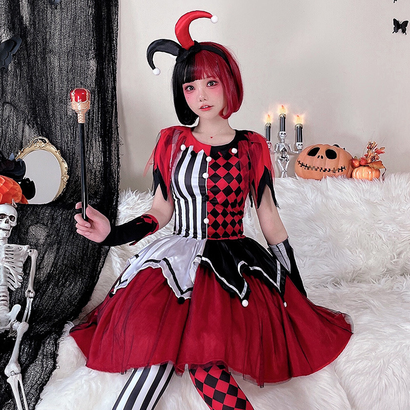 Halloween kostim: cirkusni duh klaun cosplay haljina za odrasle, scenski kostim
