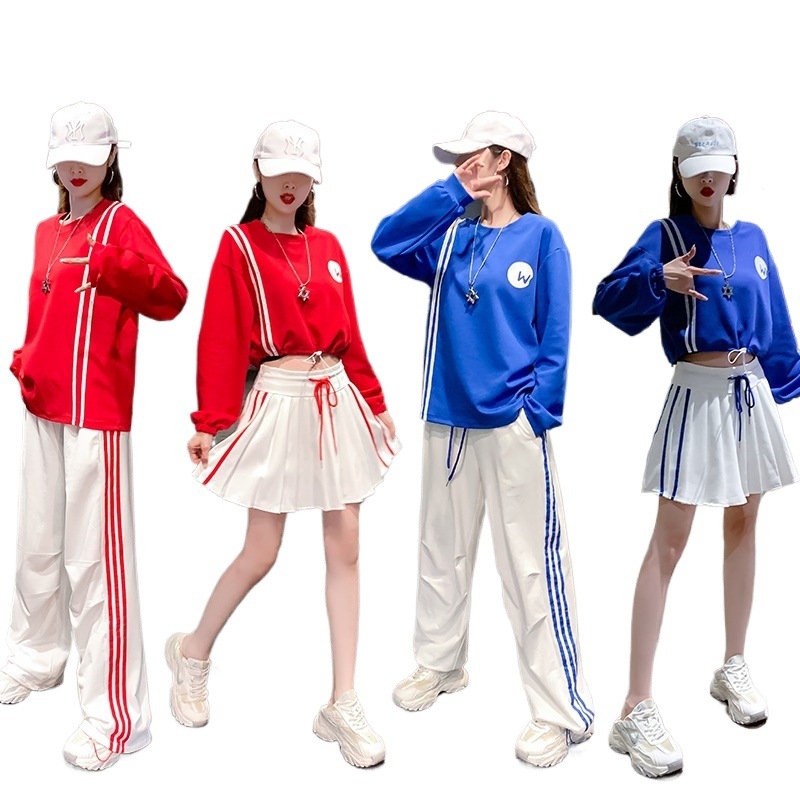 Costum de dans pentru spectacole, stil colegial, toamnă 2025, croială lejeră, pentru dans în grup, square dance, Jazz și gimnastică, țesătură din bumbac 50–70%