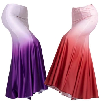 Dai etnička plesna suknja za izvedbe, duga suknja s gradijentnim dizajnom, Chenille-Spandex tkanina, proljeće 2025