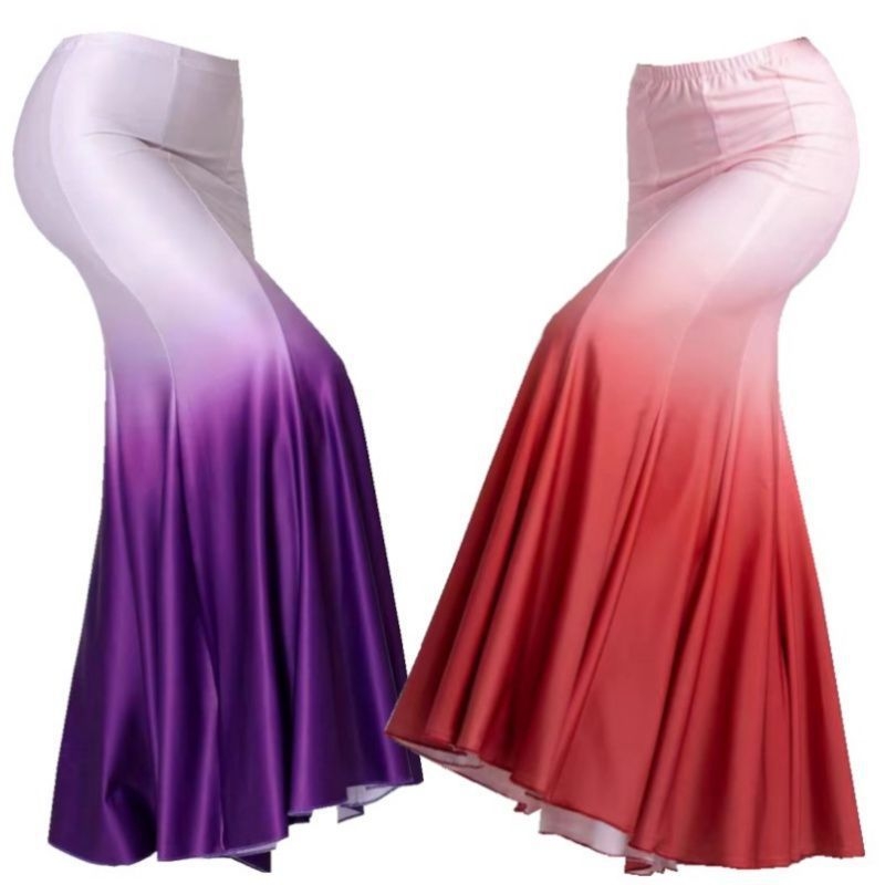 Dai etnička plesna suknja za izvedbe, duga suknja s gradijentnim dizajnom, Chenille-Spandex tkanina, proljeće 2025