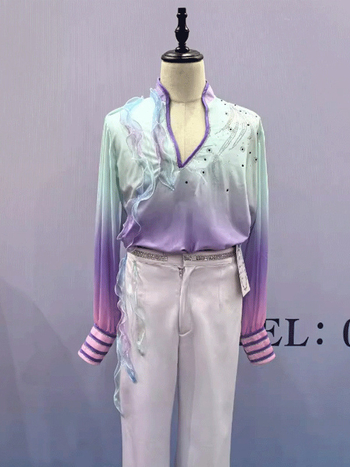 Otvaranje plesne velike suknje za žene - pozorišna odjeća u kineskom stilu, gradientno moderno plesno odijelo, Chiffon s Spandex i Regenerated cellulose fiber (30–50% svake) Proljeće 2025