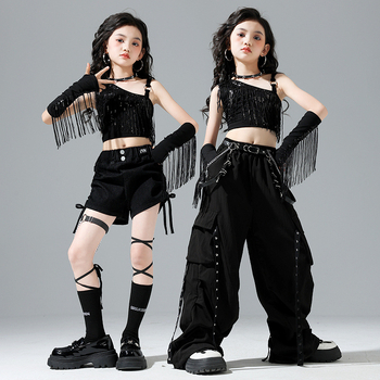 Детски костюм за джазово изпълнение, с ресни и пайети, 50% памук, пролет 2025