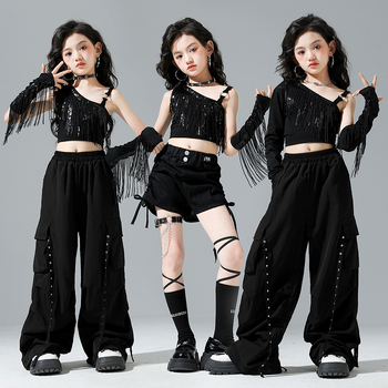 Детски костюм за джазово изпълнение, с ресни и пайети, 50% памук, пролет 2025