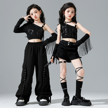 Детски костюм за джазово изпълнение, с ресни и пайети, 50% памук, пролет 2025