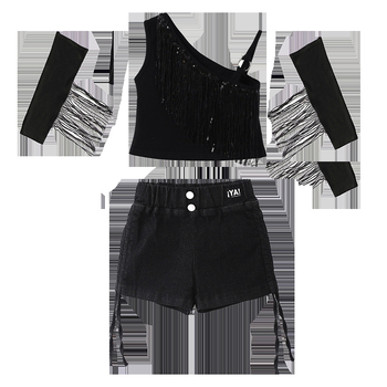 Детски костюм за джазово изпълнение, с ресни и пайети, 50% памук, пролет 2025