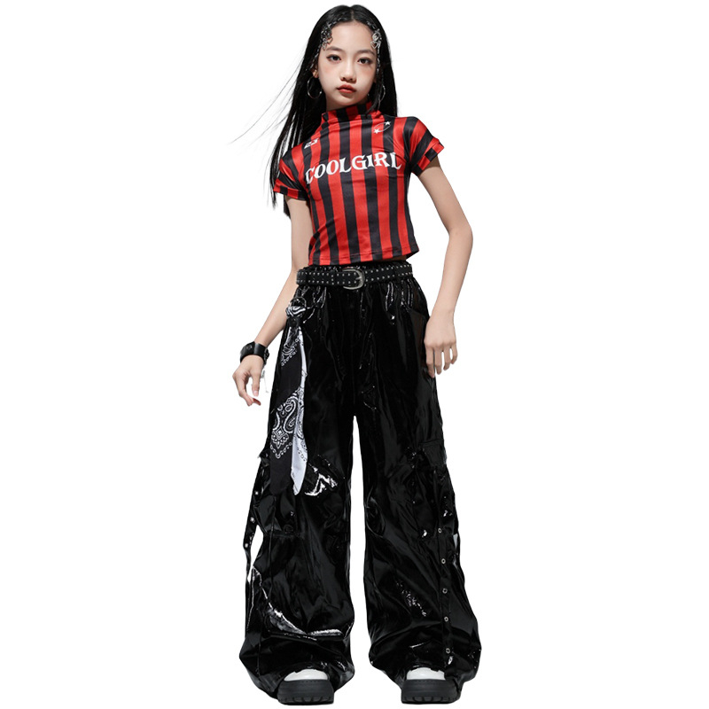 Costum de dans jazz pentru copii – stil hip hop – pentru copii 8+ ani (peste 140 cm) – lansare vară 2025