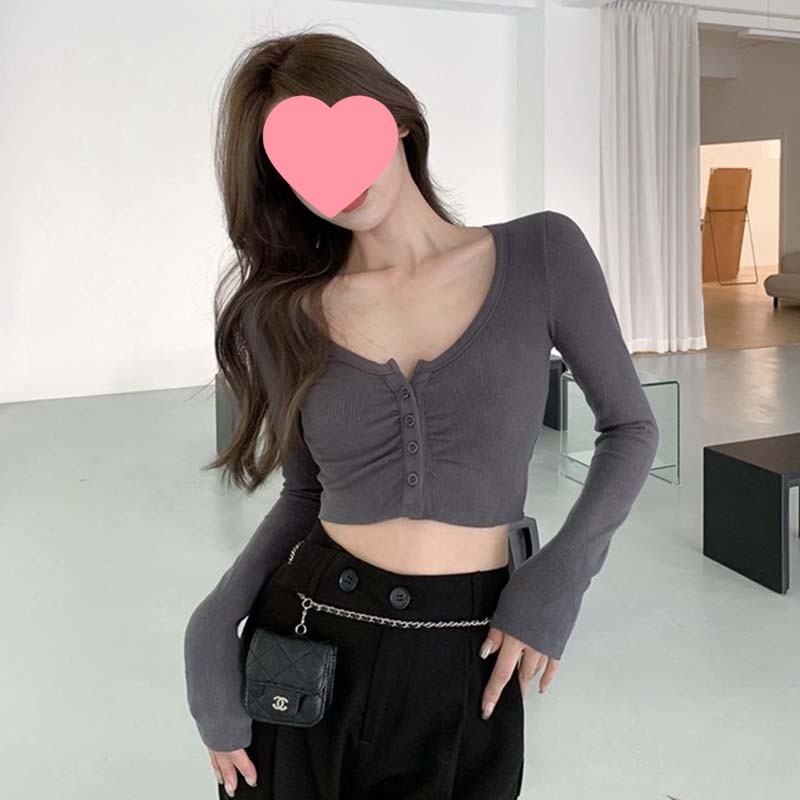 Poliesterska majica za jazz ples, uski kroj, kratka duljina, U izrez, dugi rukavi, kolaž dizajn